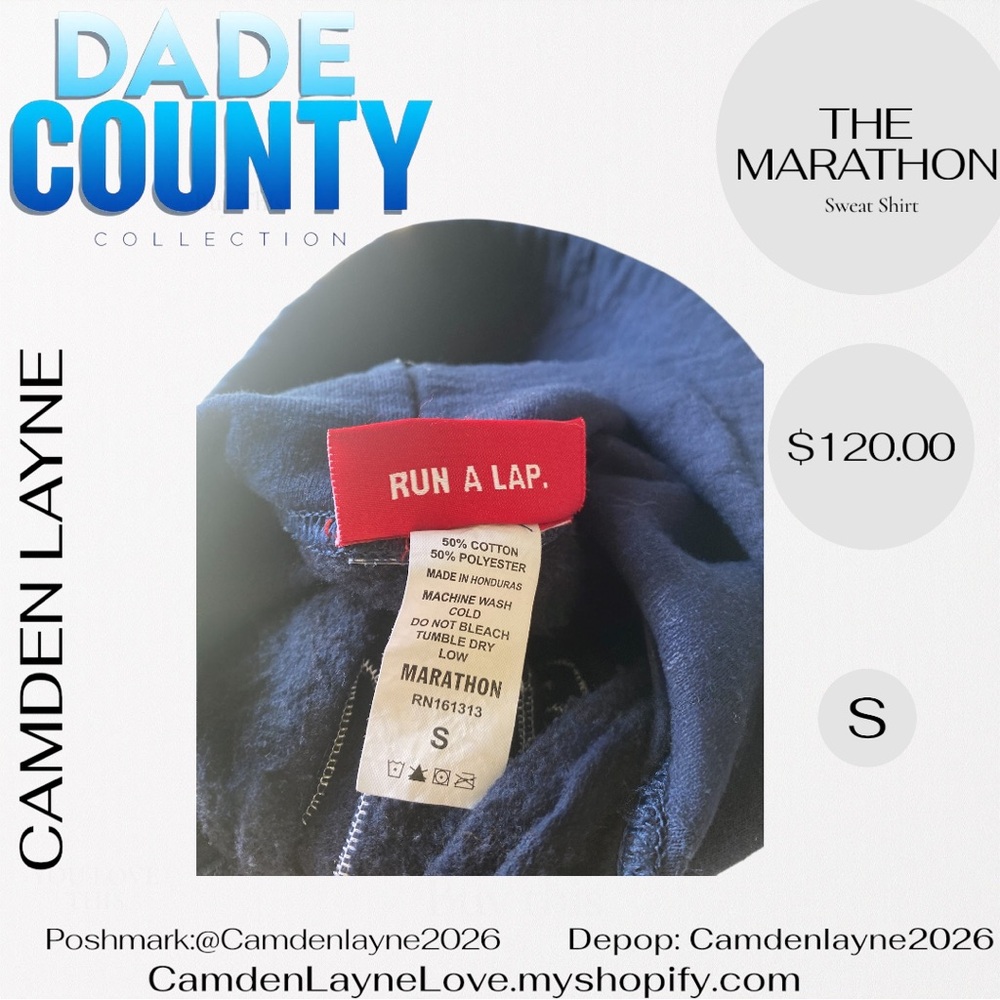 The Marathon Clothing Navy Blue Hoodie - Picture 5 of 7
